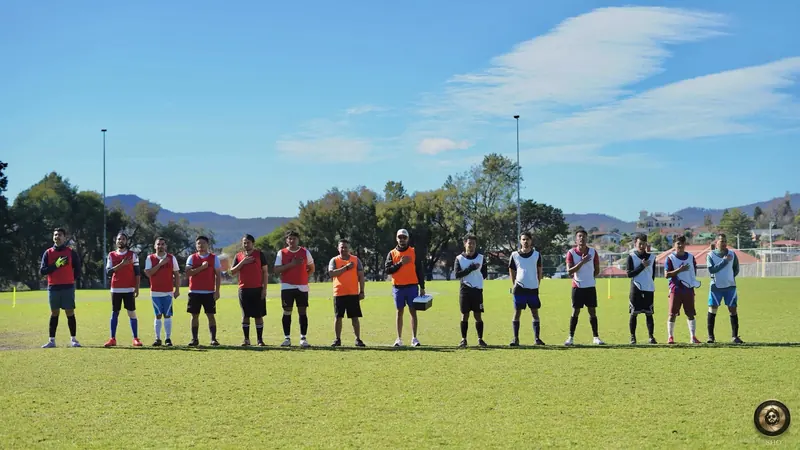 Teams line up, Himalaya Tasman FC Interclub Tournament, 28 August 2026