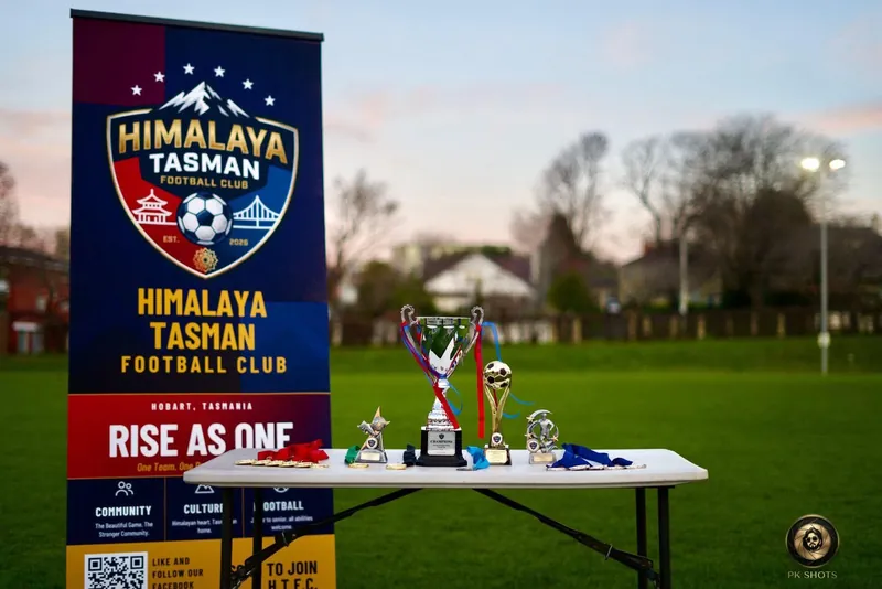 The silverware (photo: PK Shots), Himalaya Tasman FC Interclub Tournament, 28 August 2026